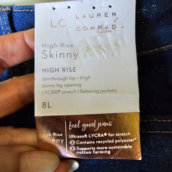 NWT Lauren Conrad High Rise Skinny Jean's size 8L - Picture 6 of 11